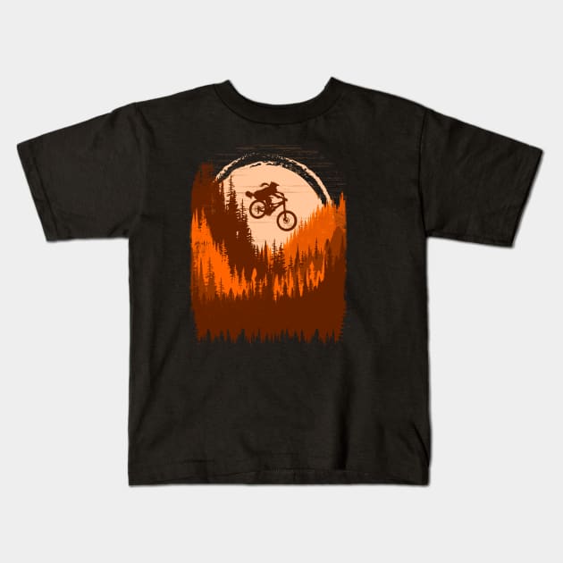 MTB Yella Art Kids T-Shirt by OneRedFox